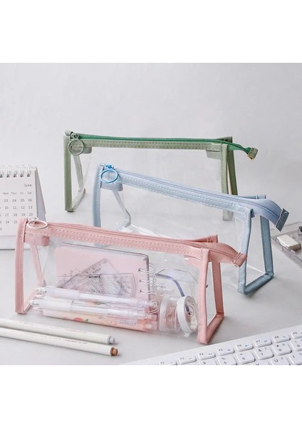 Beyaz-S Tarzı Kawaii Şeker Renkler Kalem Kutusu Şeffaf Pu Kalem Kutusu Çanta Makyaj Çantası Okul Kız Çocuklar Için Hediye Öğrenci Okul Ofis Sıcak (Yurt Dışından) indirimleri