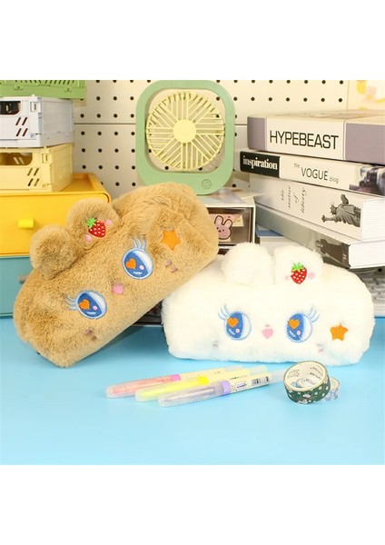 Okul Seti Stili Kızlar Için Kalem Kutusu Kawaii Peluş Estojo Escolar Pretty Kırtasiye Okul Seti Kalem Kutusu Fırçalar Ofis Için Büyük Sevimli Şeyler Durumda (Yurt Dışından) indirimleri