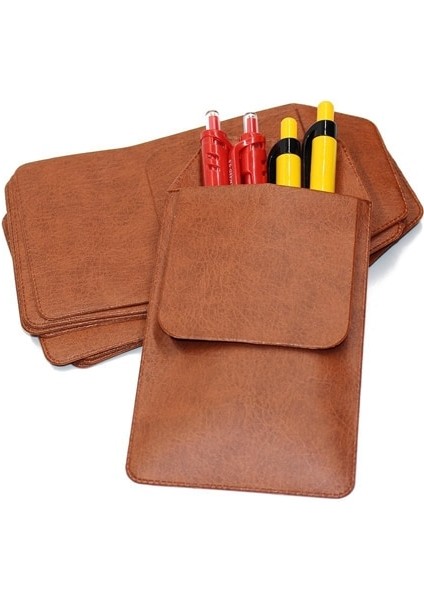 Kahverengi Tarzı Xrhyy 10 Paket 8.5cm X14.5CM Cep Koruyucu Klasik Şeffaf Cep Koruyucu Okul Hastane Ofis Malzemeleri Kalem Sızıntıları Için (Yurt Dışından)