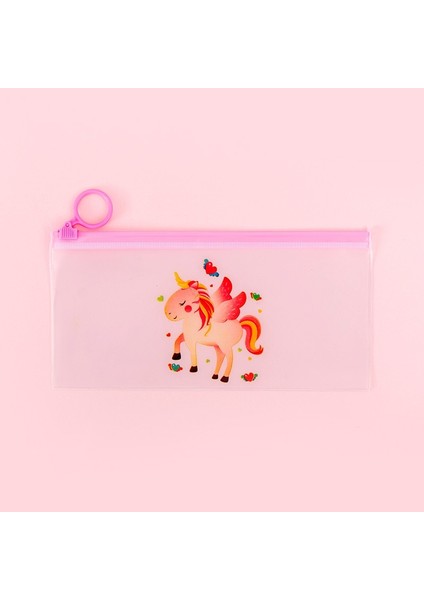 Kanatlı Tek Boynuzlu At Tarzı Kawaii Unicorn Eva Kalem Kutusu Basit Halka Fermuar Çekme Tasarım Ofis Kalem Çantası Öğrenci Okul Malzemeleri Için Sevimli Kırtasiye Hediye (Yurt Dışından)