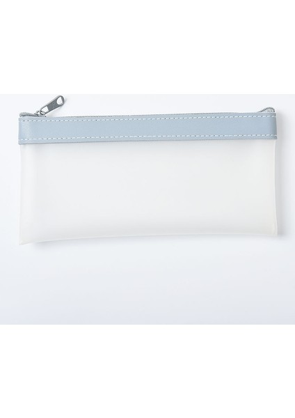 Mavi Stil Buzlu Şeffaf Renkli Kalem Çantası Tpu Su Geçirmez Mat Kalem Kutusu Kırtasiye Okul Seyahat Cüzdanı Için Saklama Kılıfı A6388 (Yurt Dışından)