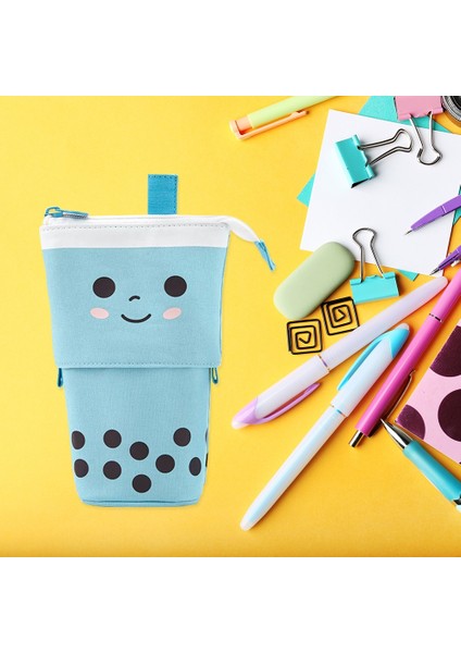 Mavi Stil 1 Adet Yaratıcı Geri Çekilebilir Süt Çay Stand Up Kalem Kutusu Okul Kırtasiye Saklama Çantası Büyük Kapasiteli Sevimli Kalemlik Çocuk Hediye Çantası (Yurt Dışından) modelleri