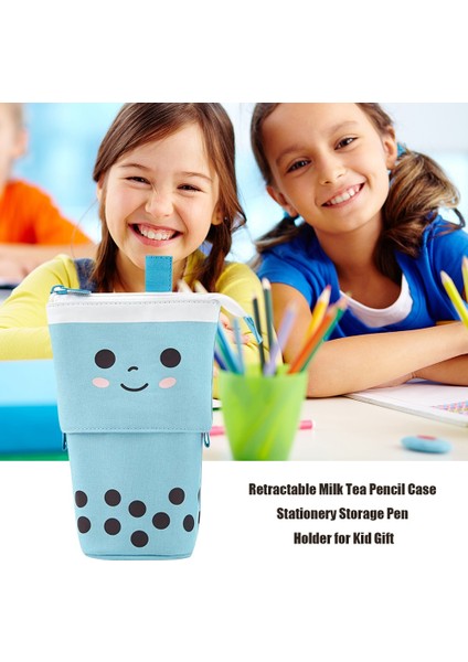 Mavi Stil 1 Adet Yaratıcı Geri Çekilebilir Süt Çay Stand Up Kalem Kutusu Okul Kırtasiye Saklama Çantası Büyük Kapasiteli Sevimli Kalemlik Çocuk Hediye Çantası (Yurt Dışından) fırsatları
