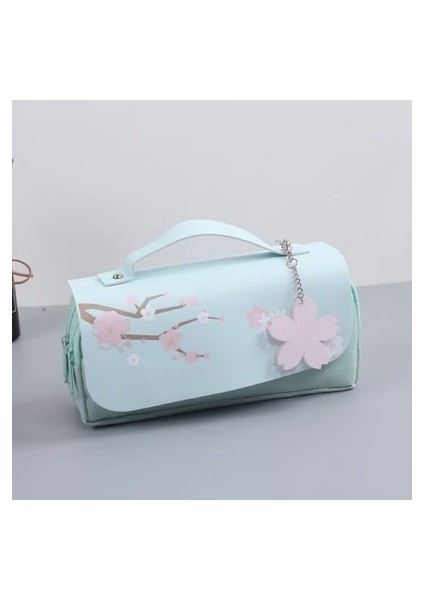 Yeşil Stil Sakura Kalem Çantası Pu Deri Kalem Kutusu Kawaii Kırtasiye Cetvel Kılıfı Okul Kız Için Tatlı Silgi Tutucu Hediye Kutusu Çiçek Depolama (Yurt Dışından)
