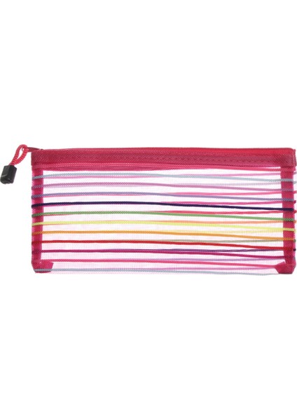 Gül Red2 Tarzı Basit Fermuar Kalem Gökkuşağı Renkli Durumda Kozmetik Saklama Çantaları Bozuk Para Cüzdanı Renkli Naylon Çanta Kırtasiye Ofis Öğrencisi (Yurt Dışından)