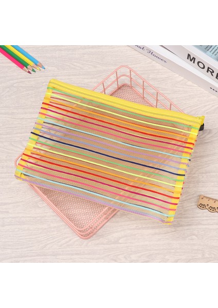 Gül Red2 Tarzı Basit Fermuar Kalem Gökkuşağı Renkli Durumda Kozmetik Saklama Çantaları Bozuk Para Cüzdanı Renkli Naylon Çanta Kırtasiye Ofis Öğrencisi (Yurt Dışından) fırsatları