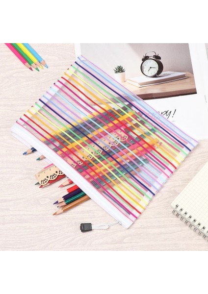 Gül Red2 Tarzı Basit Fermuar Kalem Gökkuşağı Renkli Durumda Kozmetik Saklama Çantaları Bozuk Para Cüzdanı Renkli Naylon Çanta Kırtasiye Ofis Öğrencisi (Yurt Dışından) indirimleri