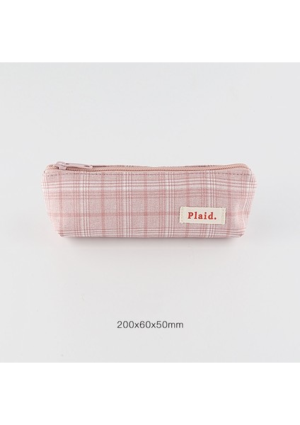 Pembe Tarzı Ekose Renkli Kalem Kalem Çantası Kılıfı Pamuklu Kumaştan Yapılmış Temel Kafes Saklama Çantası Kalemler Için Kırtasiye Mack Up Okul Cüzdanı A6134 (Yurt Dışından) fiyatları