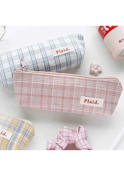 Pembe Tarzı Ekose Renkli Kalem Kalem Çantası Kılıfı Pamuklu Kumaştan Yapılmış Temel Kafes Saklama Çantası Kalemler Için Kırtasiye Mack Up Okul Cüzdanı A6134 (Yurt Dışından) indirimleri
