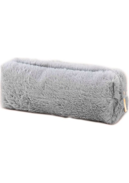 Açık Gri Tarzı Düz Renk Peluş Kalem Kutusu Okul Kalem Kutuları Kızlar Için Çanta Kırtasiye Okul Malzemeleri Araçları (Yurt Dışından)