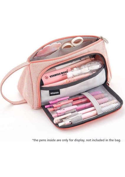 Sakura Pembe Tarzı Angoo [saf] Renkli Kalem Kutusu, Çok Yuvalı Kalem Çantası, Kırtasiye Kozmetik Seyahat Cüzdanı Için Büyük Saklama Çantası Organizatör A6443 (Yurt Dışından) fiyatları