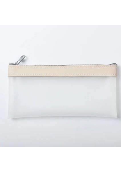 Beyaz Stil Buzlu Şeffaf Renkli Kalem Çantası Tpu Su Geçirmez Mat Kalem Kutusu Kırtasiye Okul Seyahat Cüzdanı Için Saklama Kılıfı A6388 (Yurt Dışından)