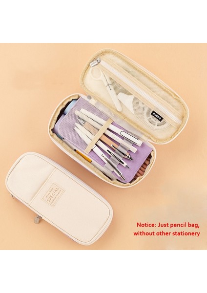 Mor Beyaz Tarzı Yaratıcı Claocket Kalem Kalem Kutusu Kozmetik Seyahat Öğrenci Okul Malzemeleri Için Kat Tuval Kırtasiye Saklama Çantası Organizatör (Yurt Dışından) fiyatları