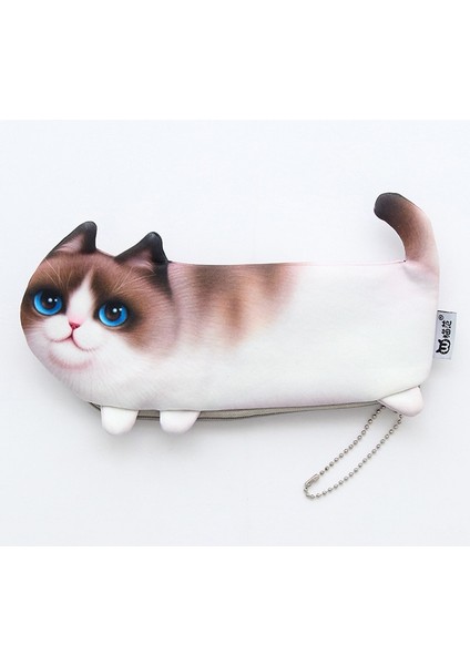 No.4 Tarzı Sevimli 3D Kedi Kalem Çantası Simülasyonu Papelaria Yumuşak Şekerleme Kalem Kutusu Kırtasiye Malzemesi Escolor Okul Malzemeleri (Yurt Dışından)