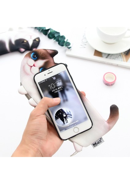 No.4 Tarzı Sevimli 3D Kedi Kalem Çantası Simülasyonu Papelaria Yumuşak Şekerleme Kalem Kutusu Kırtasiye Malzemesi Escolor Okul Malzemeleri (Yurt Dışından)
