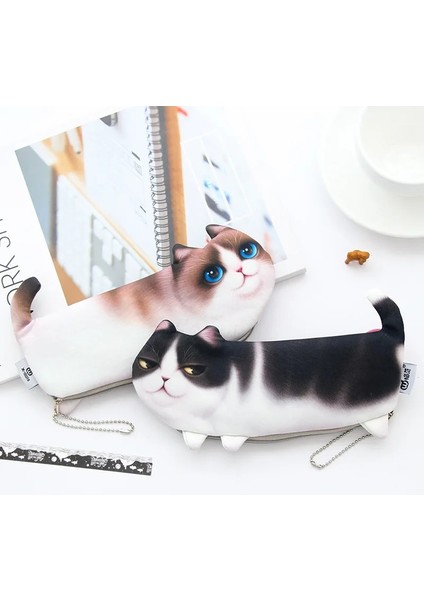 No.4 Tarzı Sevimli 3D Kedi Kalem Çantası Simülasyonu Papelaria Yumuşak Şekerleme Kalem Kutusu Kırtasiye Malzemesi Escolor Okul Malzemeleri (Yurt Dışından)