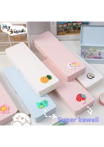 Avokado Tarzı Yisuremia Şeker Renk Karikatür Kawaii Kalem Kutusu Plastik Kalem Kutusu Masa Organizatör Erkek Kız Çocuklar Hediye Okul Malzemeleri Kırtasiye (Yurt Dışından) fiyatları