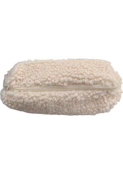 Beyaz Stil Lambswool Kalem Kutusu Kalem Kılıfı Peluş Kawaii Fermuarlı Çantalar Kozmetik Makyaj Organizatör Pouool Ofis Kırtasiye Malzemeleri (Yurt Dışından)
