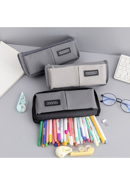 W0187A4 Stili Genişletilmiş Tuval Kalem Kutuları Okul Büyük Kapasiteli Kalem Kutusu Erkek Kalem Çantası Basit Kalem Kutusu Öğrenci Kırtasiye Çantası Büyük Kalem Çantası (Yurt Dışından) fırsatları