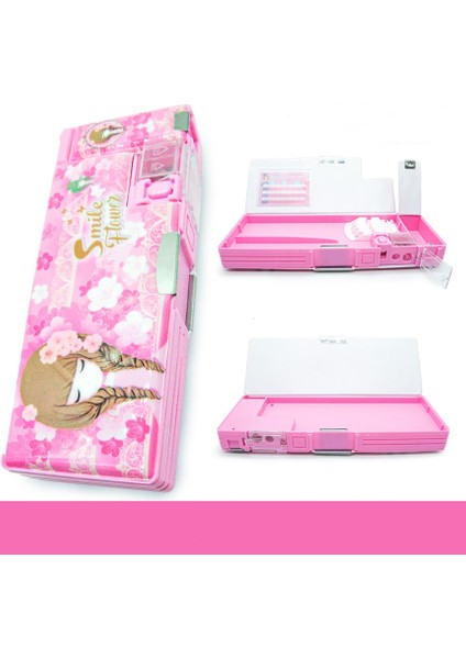 Pembe Tarzı Kalem Kutuları Kutu Malzemesi Escolar Unicorn Kawaii Estuche Kırtasiye Okul Malzemeleri Trousse Scolaire Sevimli Çok Işlevli Kalem Kutusu (Yurt Dışından)