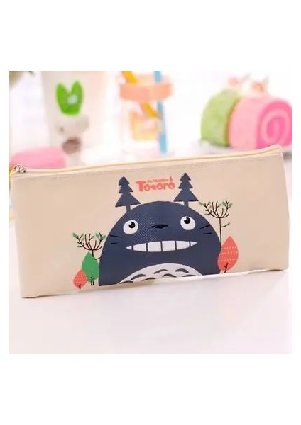 Kremsi Beyaz Stil Sevimli Kawaii Kumaş Kalem Kutusu Çocuklar Için Güzel Karikatür Totoro Kalem Çanta Hediye Zakka Kawaii Kırtasiye Estuches Okul Malzemeleri (Yurt Dışından)