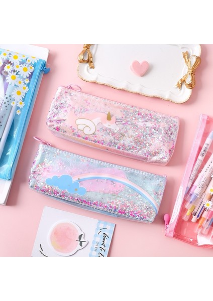 No.3 Tarzı Kawaii Unicorn Çiçek Pullu Büyük Kalem Kutusu Yaratıcı Pvc Kalem Kutusu Çocuklar Için Sevimli Kalem Çantası Hediye Okul Malzemeleri Pencilpouch (Yurt Dışından)