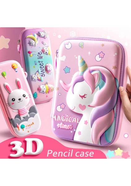 Küçük Rüya Tek Boynuzlu At Stili Güzel Pembe Unicorn Karikatür 3D Kalem Kutusu Saklama Kutusu Kalem Çantası Okul Öğrencisi Için Kawaii Kız Kılıfı Silgi Tutucu Kırtasiyeci (Yurt Dışından) modelleri