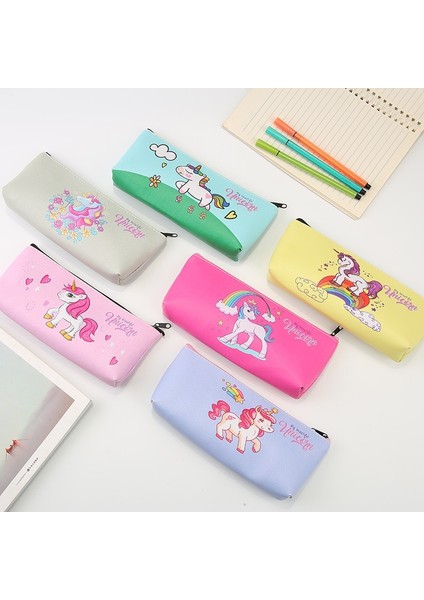 Gül Kırmızı Stili 1 Adet Kawaii Sevimli Unicorn Kalem Kutusu Çocuklar Için Büyük Pu Kalem Çantası Kılıfı Hediye Okula Dönüş Kırtasiye Okul Malzemeleri Estuches (Yurt Dışından) modelleri