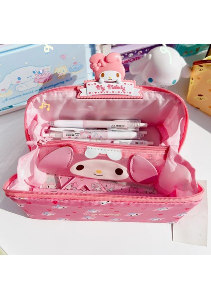 Sanrio Büyük Kapasiteli Kalem Kutusu Kawaii Cinnamoroll Melody Kulomi Kozmetik Çantaları Okul Kalemleri Çanta Kalem Kutusu Malzemeleri Kırtasiye (Yurt Dışından) fırsatları