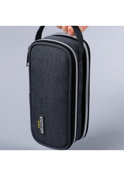 Siyah Stil Kalem Kutuları Büyük Okul Çantaları Erkek Çocuklar Için Kese Estuche Trousse Scolaire Estojo Escolar Etui Astuccio Kılıf Ofis Malzemeleri Kalemlik (Yurt Dışından) modelleri