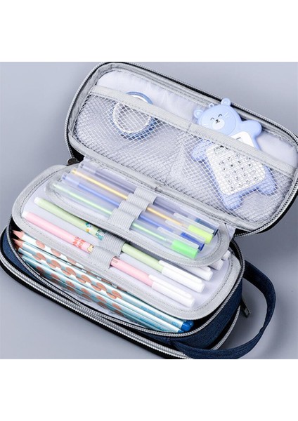 Siyah Stil Kalem Kutuları Büyük Okul Çantaları Erkek Çocuklar Için Kese Estuche Trousse Scolaire Estojo Escolar Etui Astuccio Kılıf Ofis Malzemeleri Kalemlik (Yurt Dışından) fırsatları
