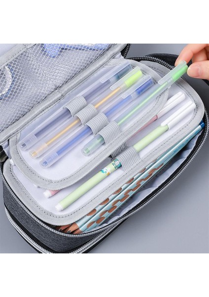 Siyah Stil Kalem Kutuları Büyük Okul Çantaları Erkek Çocuklar Için Kese Estuche Trousse Scolaire Estojo Escolar Etui Astuccio Kılıf Ofis Malzemeleri Kalemlik (Yurt Dışından) indirimleri