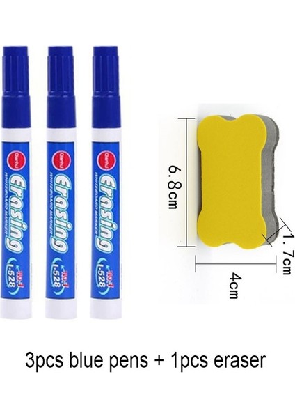3bluepen 1silgi Stili 4 Adet Beyaz Tahta Kalem Kolay Temizleyici Silinebilir Kalemler Ofis Öğretmen Manyetik Siyah Mavi Kırmızı Yeşil Mürekkep Beyaz Tahta Işaretleyiciler Yazma (Yurt Dışından) fiyatları