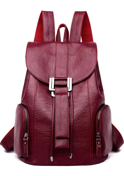 Deri Sırt Çantası Kadın Yeni Varış Moda Kadın Sırt Çantası Dize Çanta Büyük Kapasiteli Okul Çantası Mochila Feminina (Yurt Dışından)