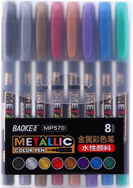 8 Renk Seti Stili 8 Renk Metalik Grafiti Işaretleyiciler Set Fosforlu Kalemler Boya Kalemleri Craftwork Çizim Işaretleyici Sanat Kawaii Kırtasiye Öğrenci Malzemeleri (Yurt Dışından)