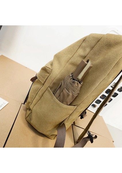 Katı Siyah Kanvas Sırt Çantaları Pamuk Eğlence Veya Seyahat Çantaları Unisex Büyük Kapasiteli Paketler Moda Okul Çantaları (Yurt Dışından) fırsatları