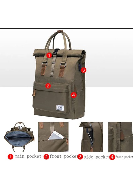 Erkekler Backapck Vintage Tuval Sırt Çantası Satchel Sırt Çantası Okul Çantası Seyahat Kamp Çantası Yüksek Kapasiteli Dizüstü Bilgisayar Notebook Çantaları (Yurt Dışından) modelleri