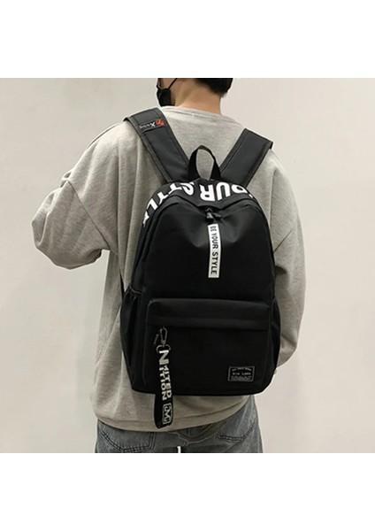 Siyah Okul Çantası Büyük Kapasiteli Öğrenci Sırt Çantası Seyahat Saklama Çantaları Bilgisayar Koruma Eğlence Sırt Çantası Dağcılık Çantaları Yeni (Yurt Dışından) modelleri