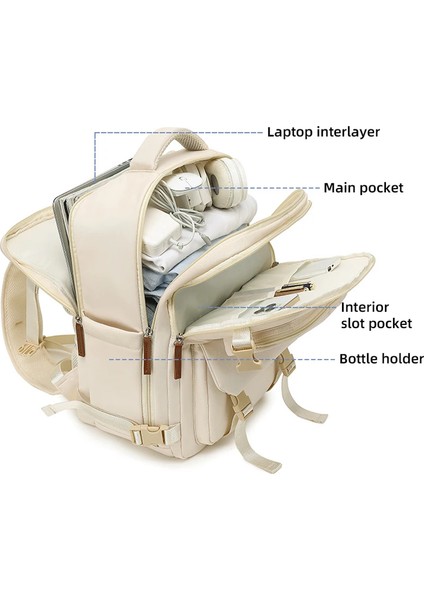 Büyük Kapasiteli Seyahat Sırt Çantası Kadın Erkek Su Geçirmez Naylon 15.6 Inç Dizüstü Iş Gezisi Sırt Çantası Üniversite Öğrencileri Okul Çantası (Yurt Dışından) fırsatları