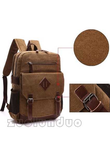 Erkekler Için Büyük Vintage Tuval Sırt Çantası Tuval Kitap Çantası Çoğu 15.6 Inç Dizüstü Bilgisayar Okul Dizüstü Bilgisayar Çantası Yürüyüş Seyahat Sırt Çantası Uyar (Yurt Dışından) modelleri