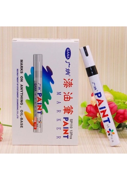 Sarı Stil 12 Renk Su Geçirmez Araba Lastiği Lastik Sırtı CD Metal Kalıcı Boya Marker Grafiti Yağlı Marker Macador Caneta Kırtasiye (Yurt Dışından)