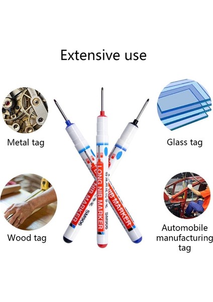 Kırmızı Stil Uzun Baş Işaretleyiciler Banyo Ağaç Işleme Dekorasyonu Çok Amaçlı Derin Delik Işaretleyici Kalemler Taşınabilir Okul Malzemeleri (Yurt Dışından) fırsatları