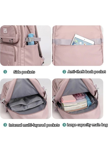 Büyük Kapasiteli Öğrenciler Sırt Çantası Günlük Su Geçirmez Naylon Çift Omuz Çantası Moda Seyahat Koleji Çantası (Yurt Dışından) fırsatları