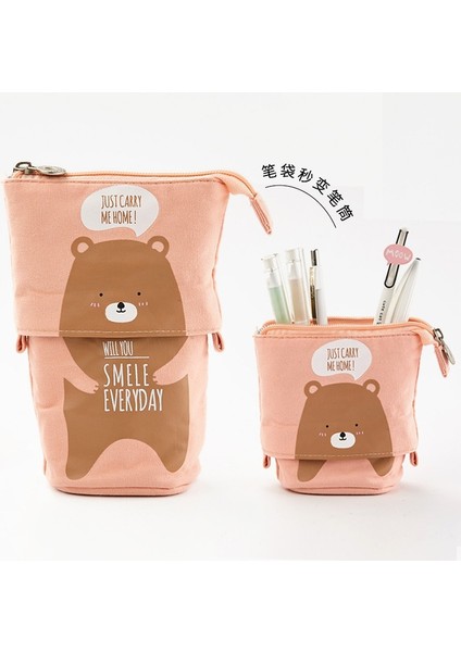 Boz Ayı Stili Sevimli Kedi Kalem Kutusu Kawaii Kalem Kutusu Teleskopik Kalemlik Okul Malzemeleri Öğrenci Kırtasiye Kız Okul Seti Trousse Scolaire (Yurt Dışından)