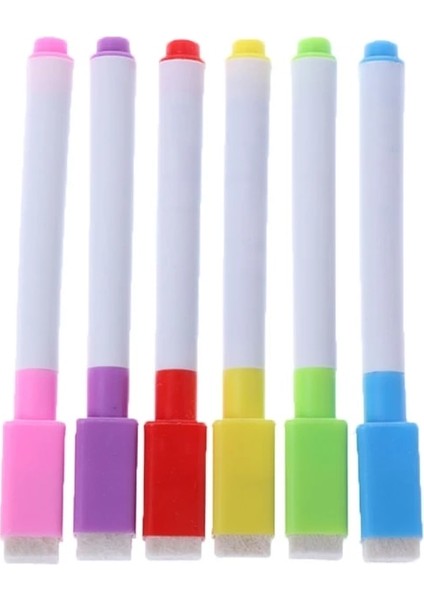 6 Adetset Beyaz Tahta Kalem Silgi ile Silinebilir Işaretleyici Kalem Beyaz Tahta Işaretleyici Kalem Ofis Okul Malzemeleri (Yurt Dışından) fiyatları