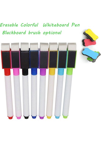 6 Adet Siyah Stil Manyetik Renkli Beyaz Tahta Kalem Siyah Beyaz Tahta Işaretleyiciler Dahili Silgi Okul Kaynağı Çocuk Grafiti Cetvel Kalemi (Yurt Dışından) fiyatları