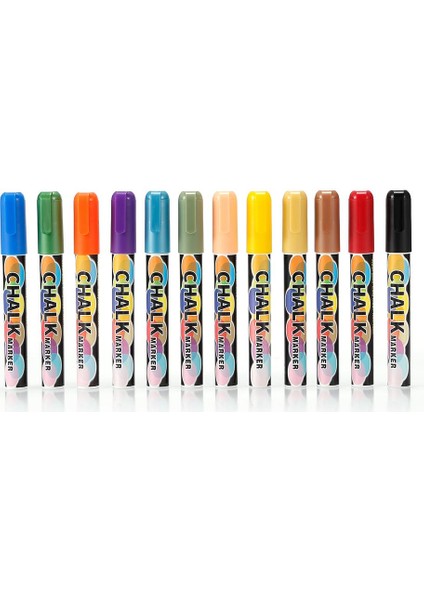 12 Adet Çok Renkli Stil Renkler Kalıcı Işaretleyici Klasik Fosforlu Kalem Sanatı Çizim Boyaları Kalemler Kaligrafi Yazıları Için Tozsuz Tebeşir Sıcak (Yurt Dışından)