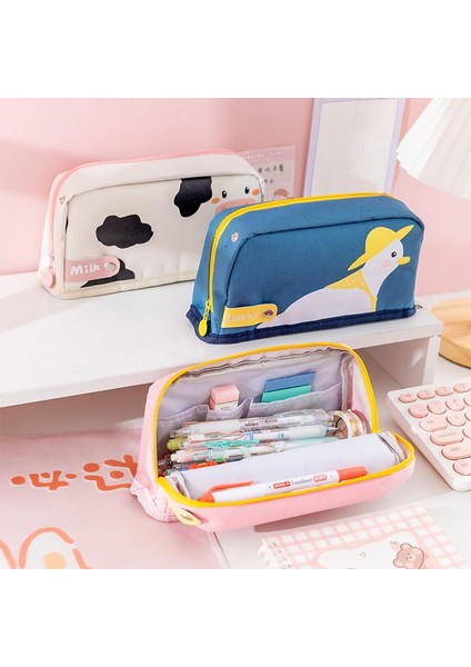 Domuz Stili Kawaii Kalem Kutusu Büyük Okul Malzemeleri Kalem Çantaları Katlanabilir Serin Kalem Kutusu Sevimli Hayvanlar Trousse Scolaire Okul Kalem Kutuları (Yurt Dışından)
