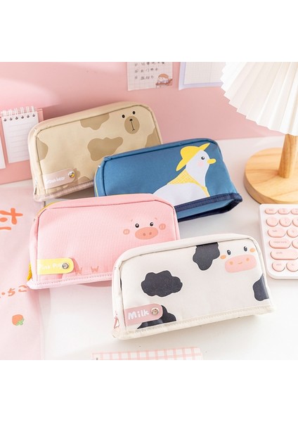 Domuz Stili Kawaii Kalem Kutusu Büyük Okul Malzemeleri Kalem Çantaları Katlanabilir Serin Kalem Kutusu Sevimli Hayvanlar Trousse Scolaire Okul Kalem Kutuları (Yurt Dışından)