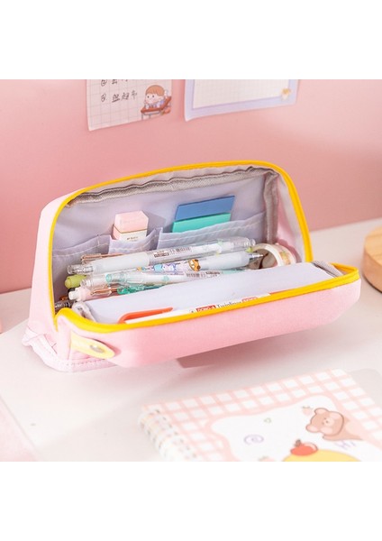Domuz Stili Kawaii Kalem Kutusu Büyük Okul Malzemeleri Kalem Çantaları Katlanabilir Serin Kalem Kutusu Sevimli Hayvanlar Trousse Scolaire Okul Kalem Kutuları (Yurt Dışından)